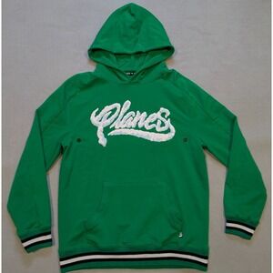 Paper Planes Hoodie Mens Large Green Skywriter Jay-Z Roc Nation Cloud Graphic
